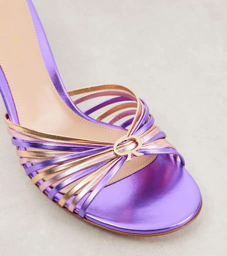 Gianvito Rossi 70 metallic leather mules 5