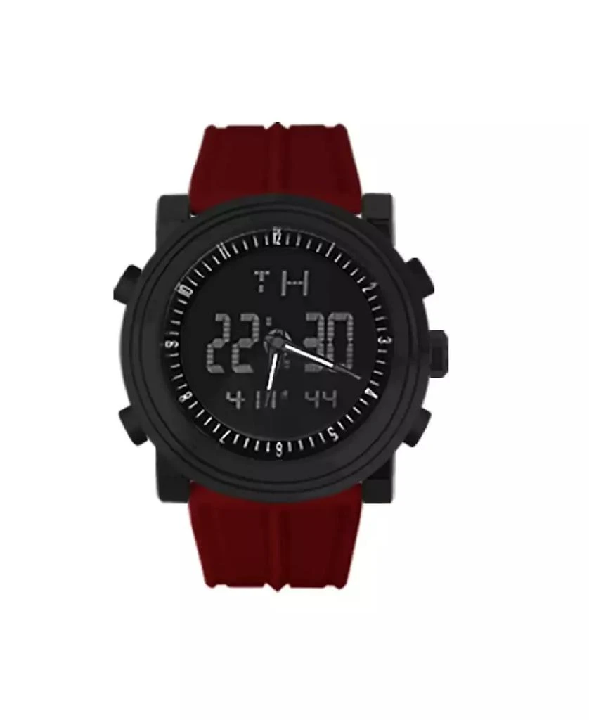 Rocawear Men's Black, Red Silicone Strap Watch 47mm 1