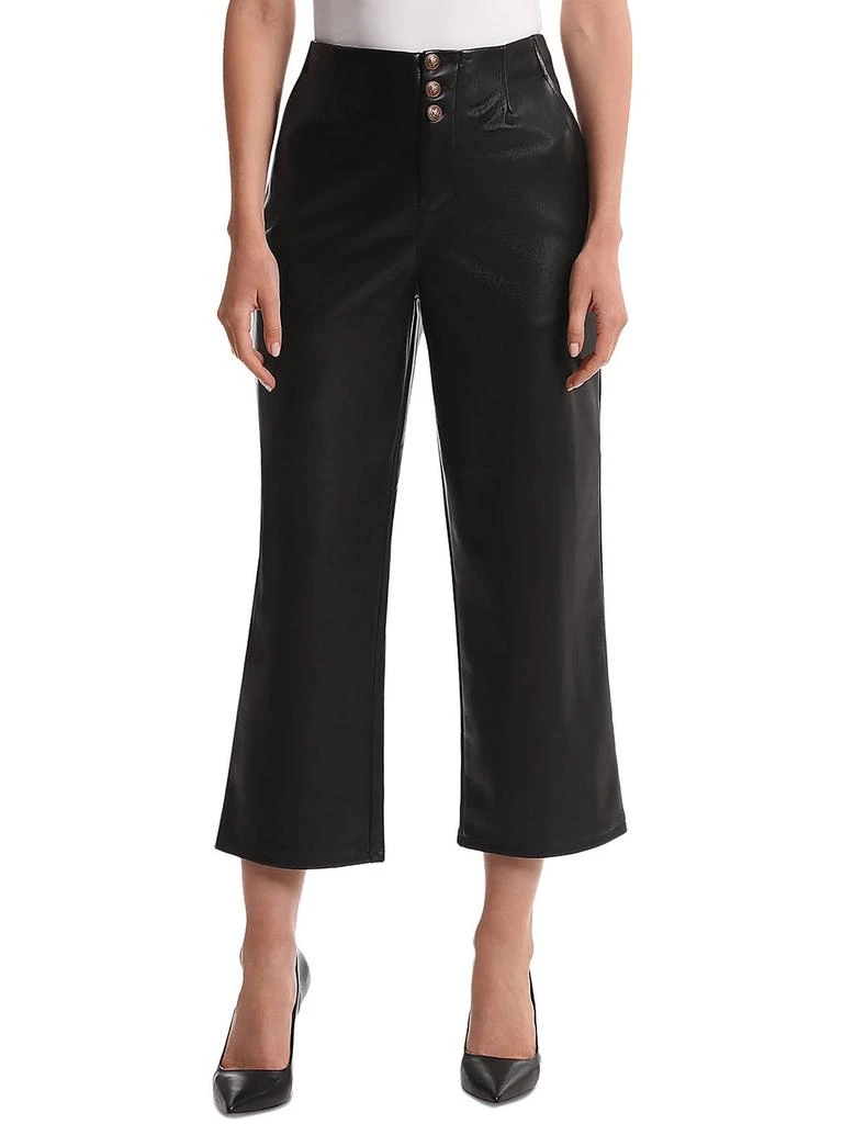 Bagatelle Womens Faux Leather High Rise Wide Leg Pants 4