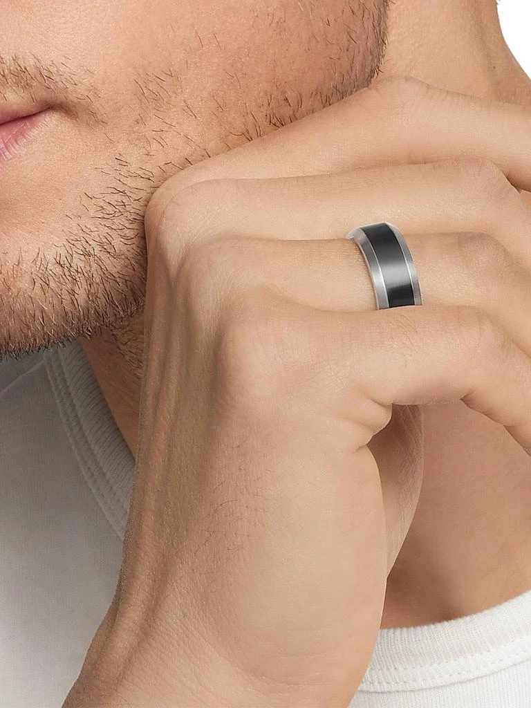 David Yurman Beveled Band Ring in Grey Titanium 7