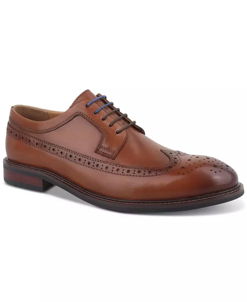 Bar III Men's Asherr Long Wing Brogue Leather Dress Shoes, Created for Macy's 1