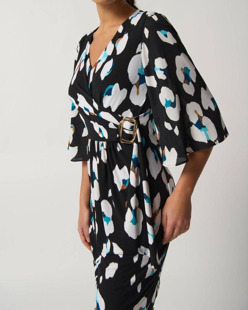 JOSEPH RIBKOFF Joseph Ribkoff - Black/White Belted Dress