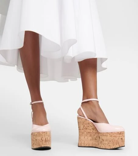 Alaïa Riviera patent leather wedges 4