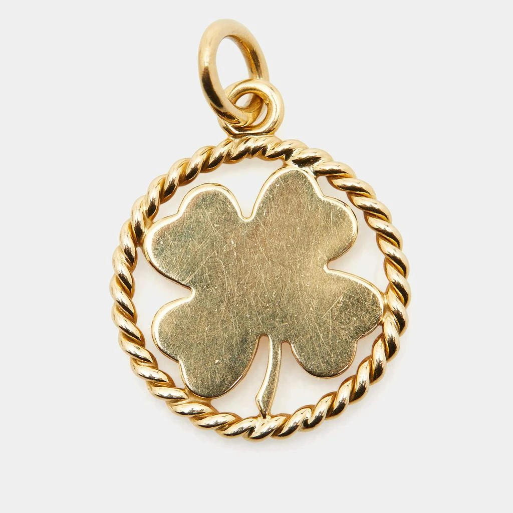 Tiffany & Co. Tiffany & Co. Four Leaf Clover 18k Yellow Gold Round Pendant 2