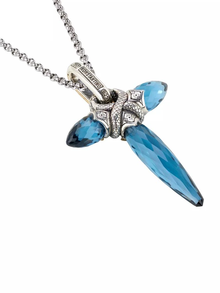 Konstantino Anthos Blue Spinel Cross Pendant 3