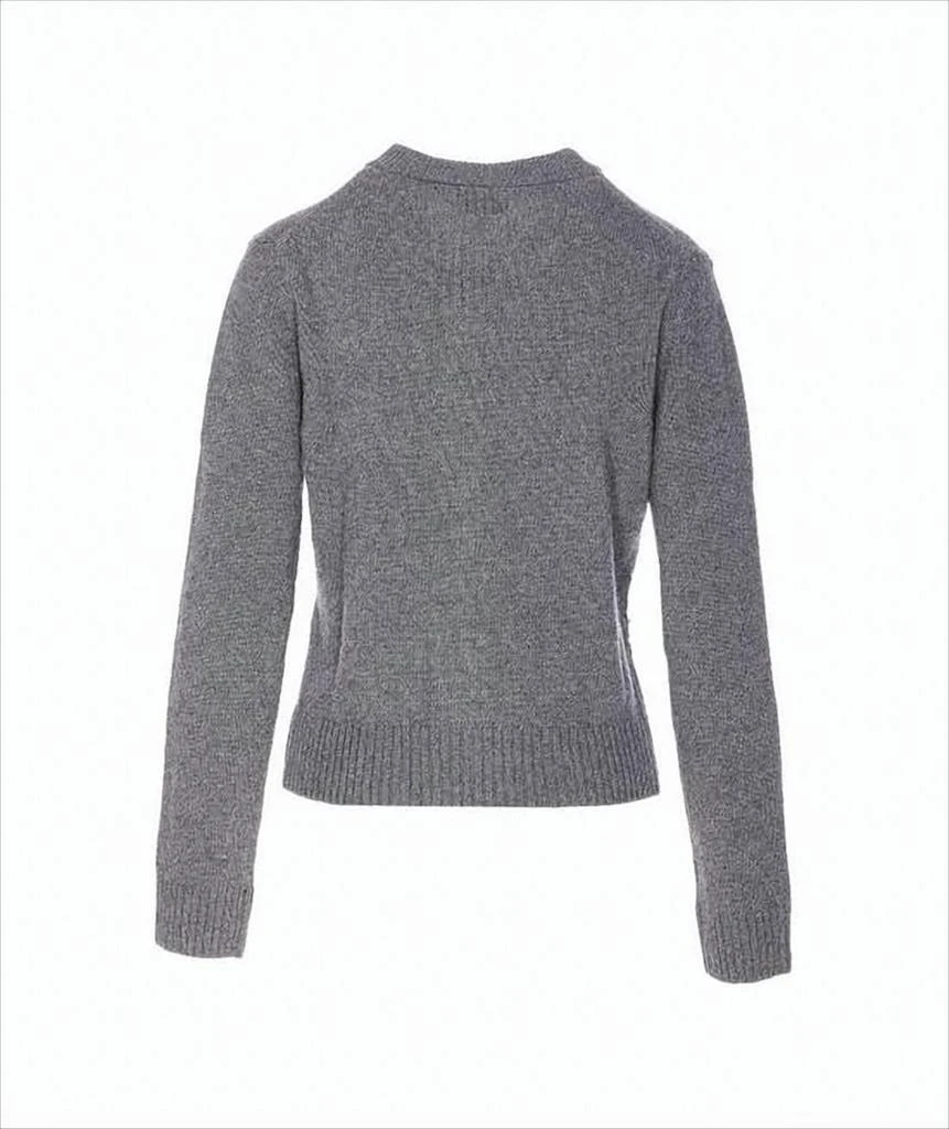 Ganni Textured Grey Knitted Cardigan With Button-Down Front 2