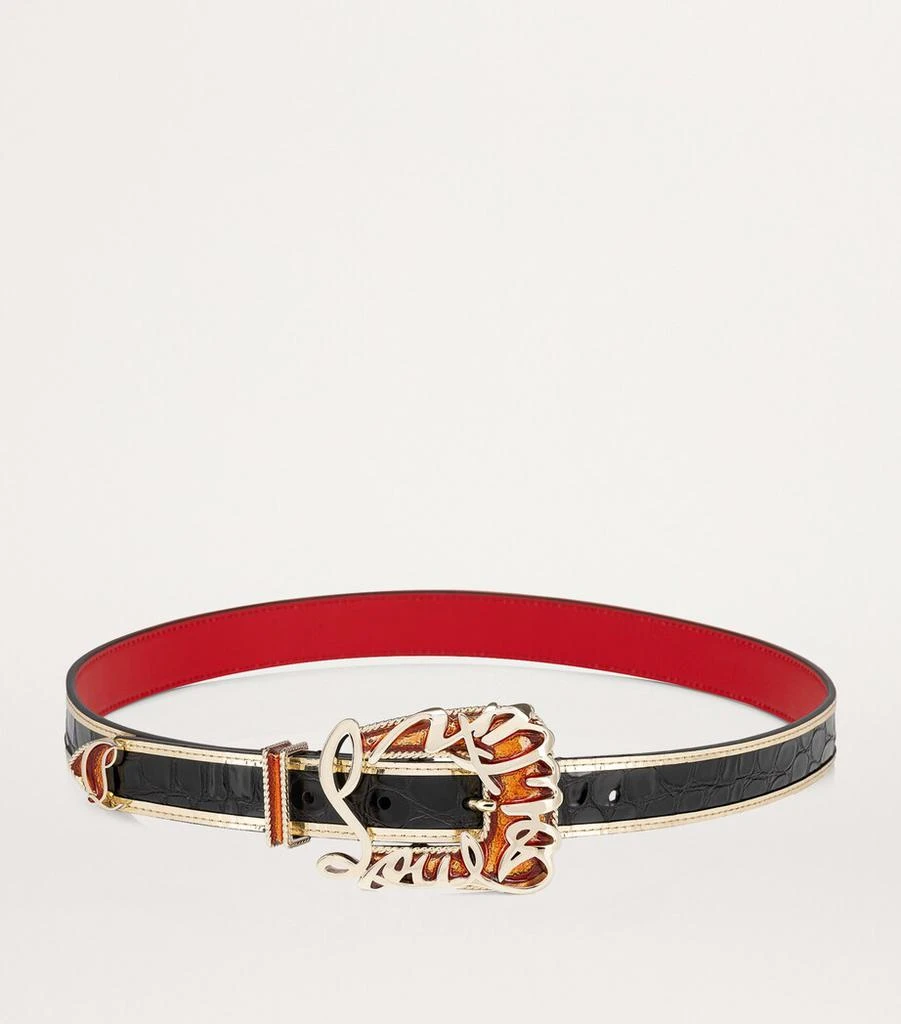 Women\'s Christian Louboutin GIDDY logo buckle belt size 80 cm/30 inches Christian Louboutin Giddy Leather Belt - Belts - Compare  main image 3