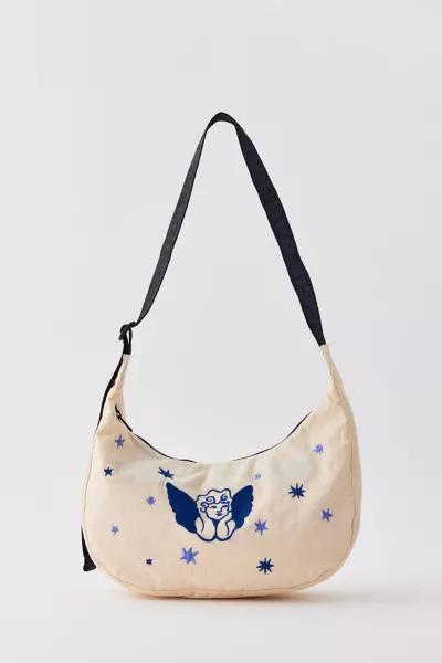 BAGGU BAGGU UO Exclusive Cherub Embroidered Medium Nylon Crescent Bag