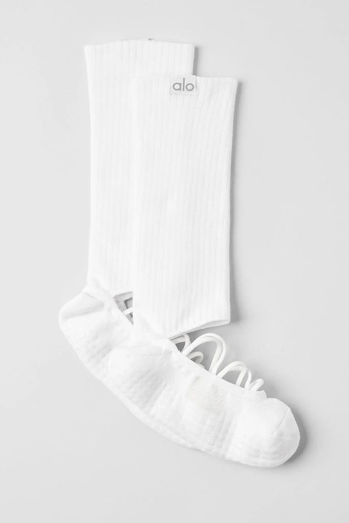 Alo Women's Strappy Siren Grip Sock - White 3