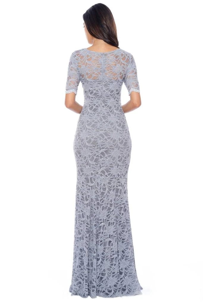 Decode 1.8 Scalloped Sleeve Lace Overlay Mermaid Dress In Silver 2