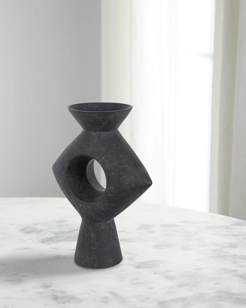 Surya Yagya 17" Ceramic Vase, Black