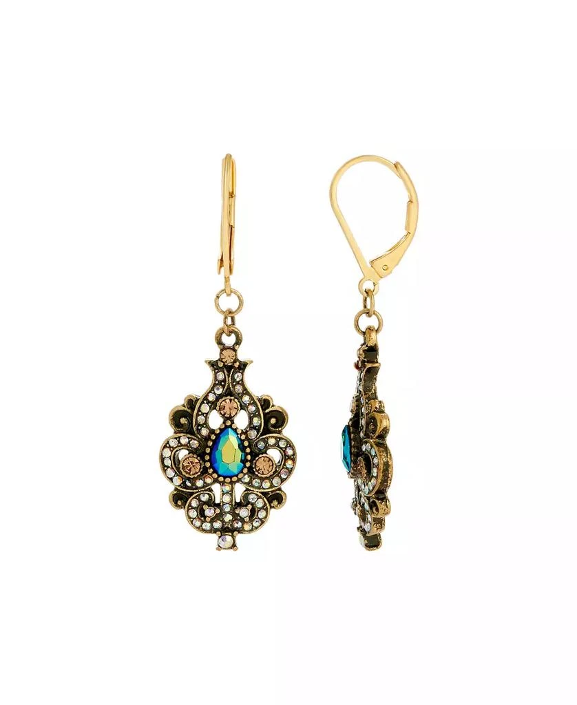 2028 Glass Multi AB Drop Earrings 1