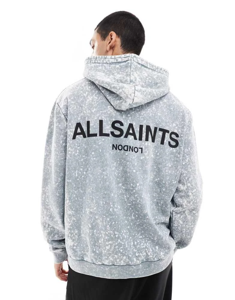 ALL SAINTS AllSaints Underground Oth hoodie in stone wash grey 3