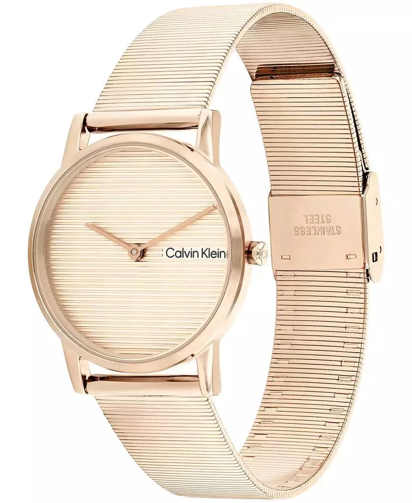 Calvin Klein Women's CK Feel Carnation Gold-Tone Stainless Steel Mesh Watch 30mm 2