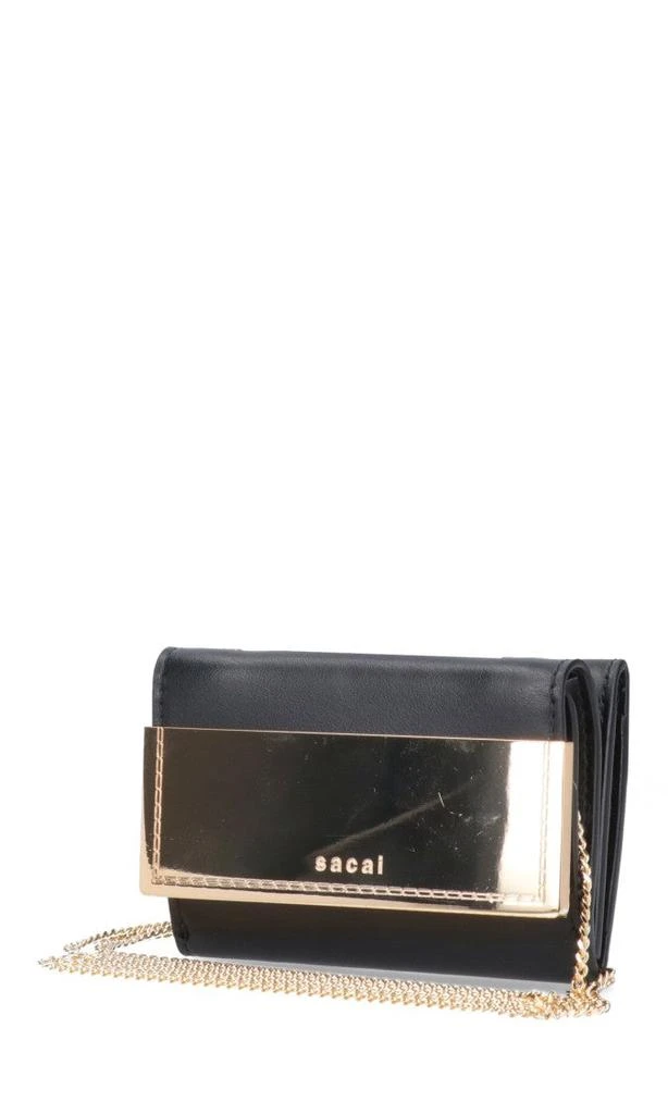 Sacai Rectangular Black Wallet With Gold-Tone Accent 5