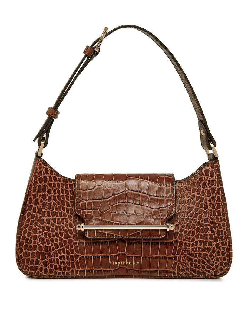 Strathberry Multrees Omni Zipped Soft Embossed Croc Shoulder Bag 1