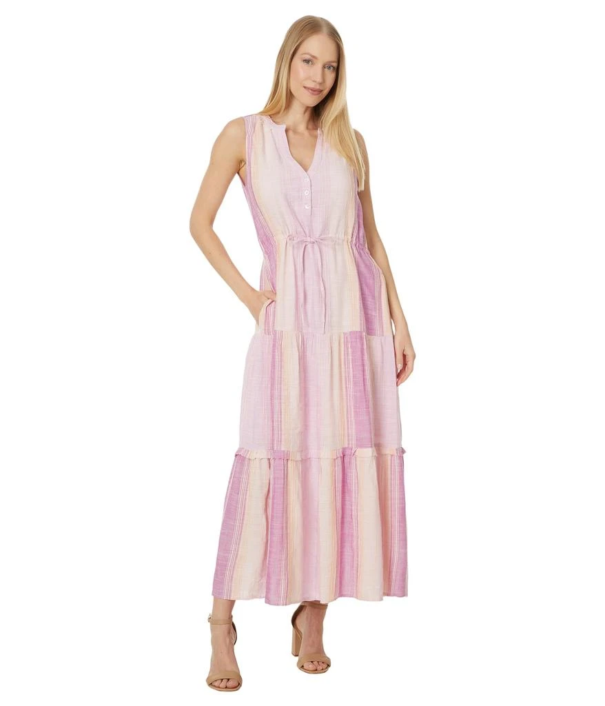 Liverpool Los Angeles Sleeveless Tiered Maxi Dress with Adjustable Waist 1