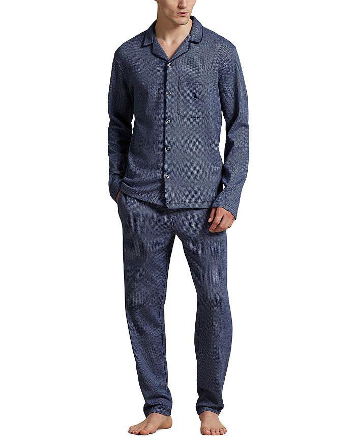 Ralph Lauren Jacquard Knit Herringbone Pajama Shirt