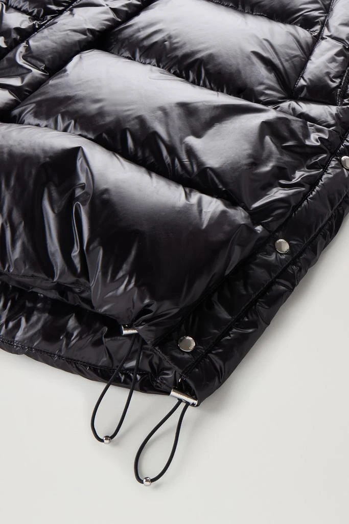 Woolrich Aliquippa Long Down Jacket in Glossy Nylon - Women - Black 8