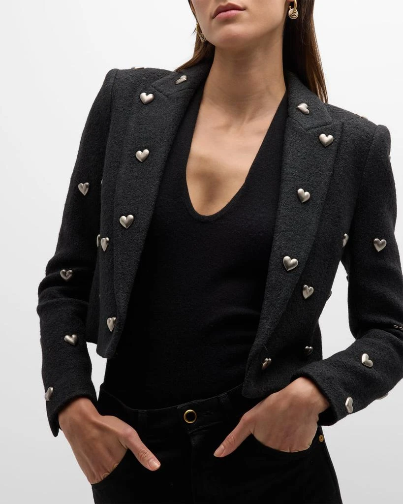 L'Agence Jen Cropped Blazer with Hearts 7