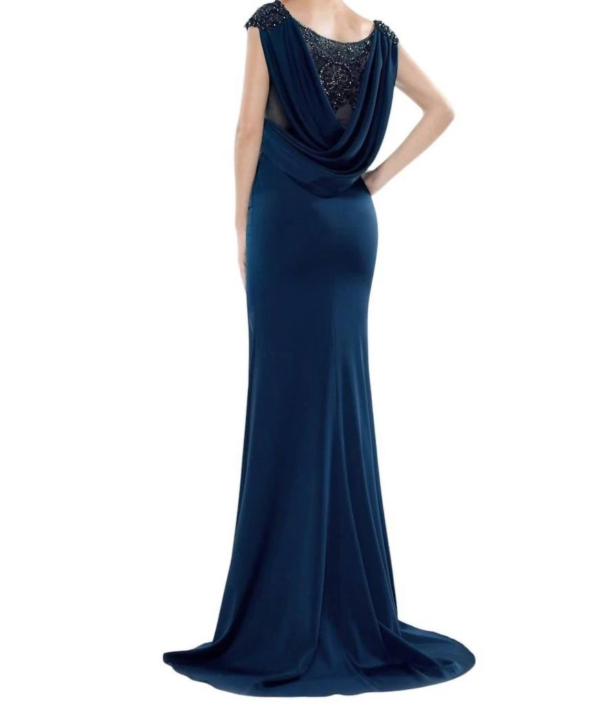 Shop Beaded Cowl Back Trumpet Gown In Navy on Sale at BeyondStyle  Get 75%  Off Beaded Cowl Back Trumpet Gown In Navy with Limited-Time Flash Deals,  Exclusive Discounts, and Special Offers.