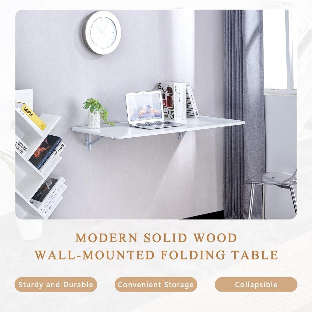 Streamdale Furniture Streamdale Wall Mounted Folding Table - Small Space Fold Down Desk/Workbench 6