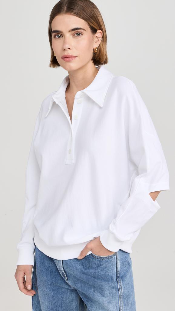 Tibi Summer Sweatshirting Polo Collar Sweatshirt