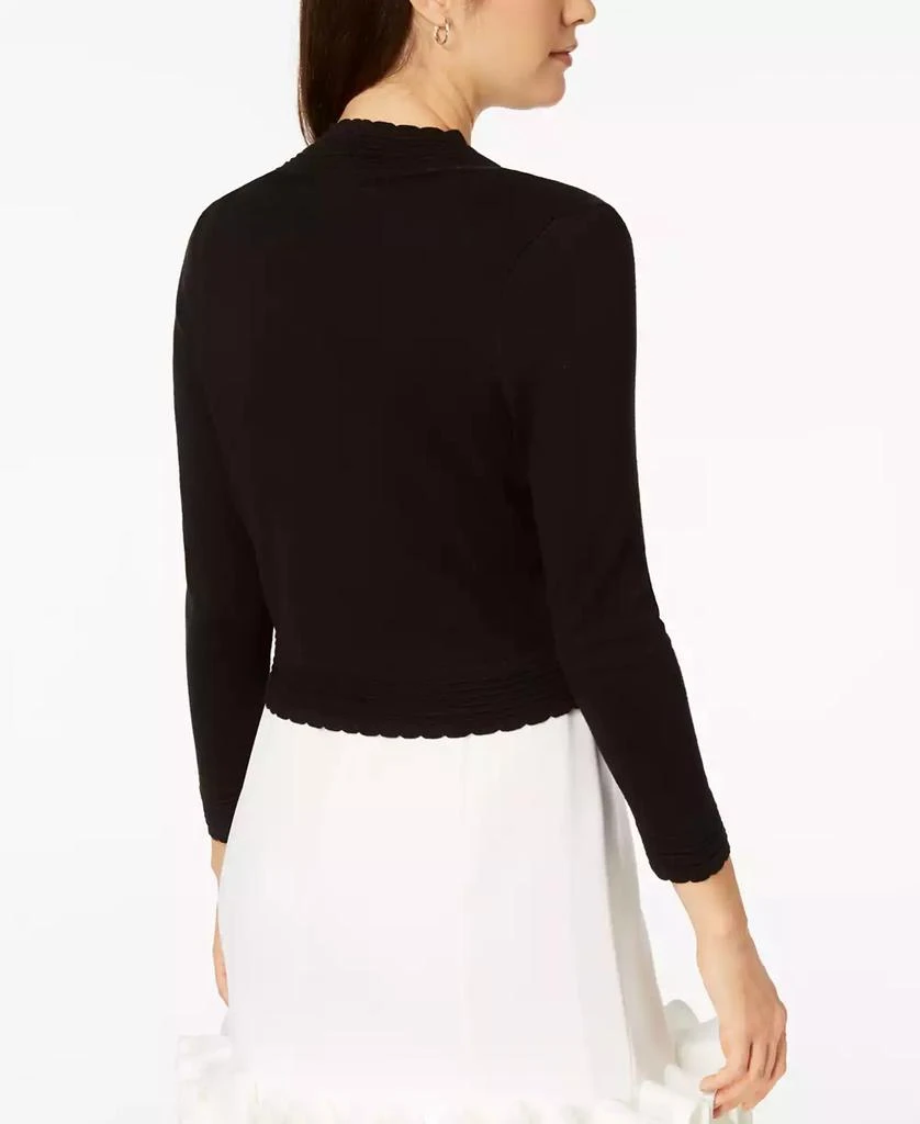 Jessica Howard Open-front Cropped 3/4 Sleeve Cardigan 2