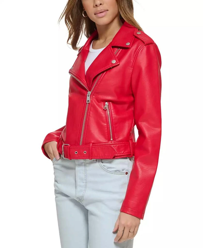 Levi's Women's Faux-Leather Belted Hem Moto Jacket 3