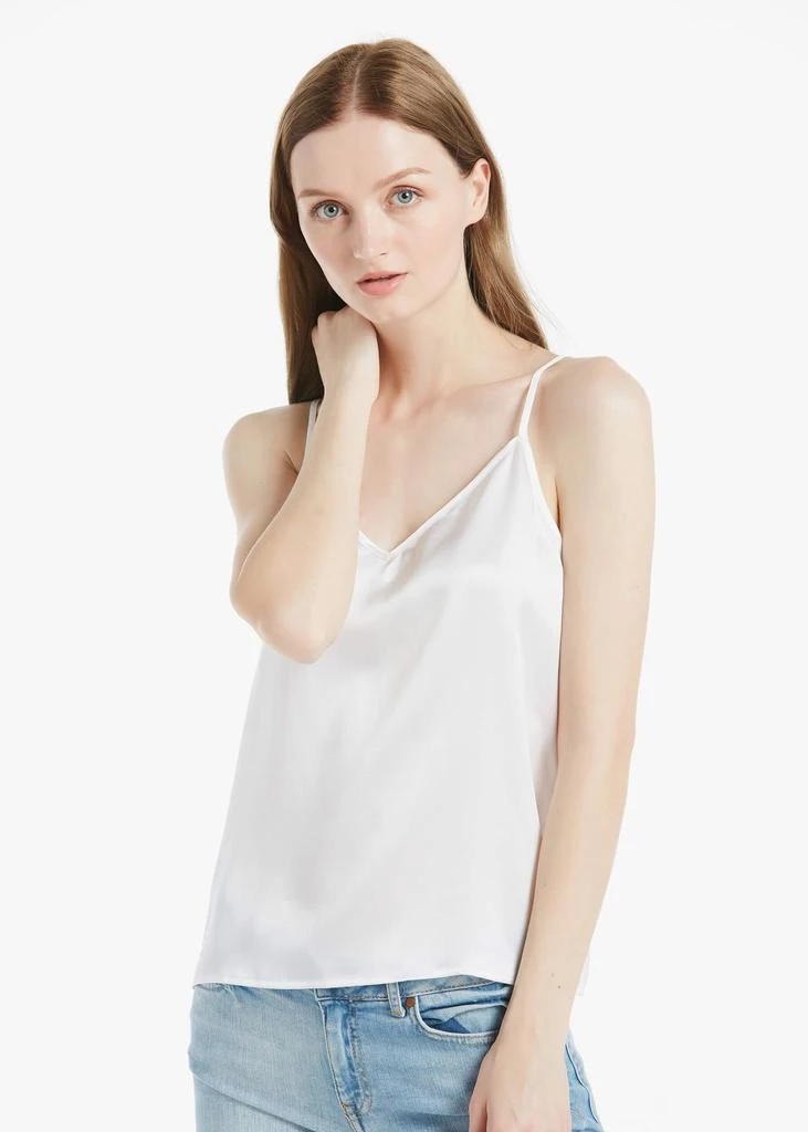 LILYSILK V Neck Front and Back Silk Camisole 1