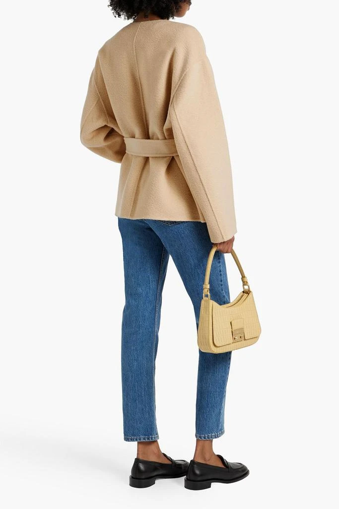 Maje Belted wool-blend felt jacket 3