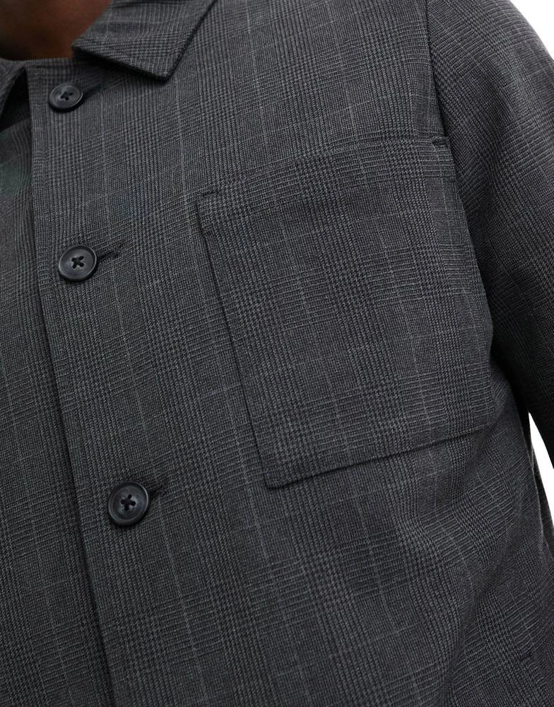 Selected Homme Selected Homme hybrid suit jacket in grey check 5