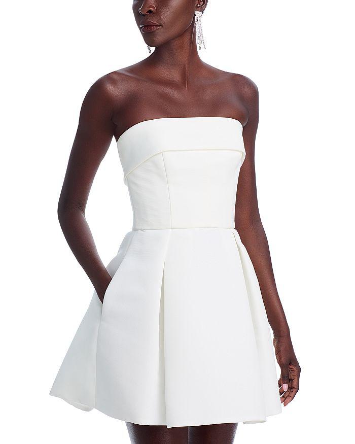 Amsale Box Pleat Mini Dress