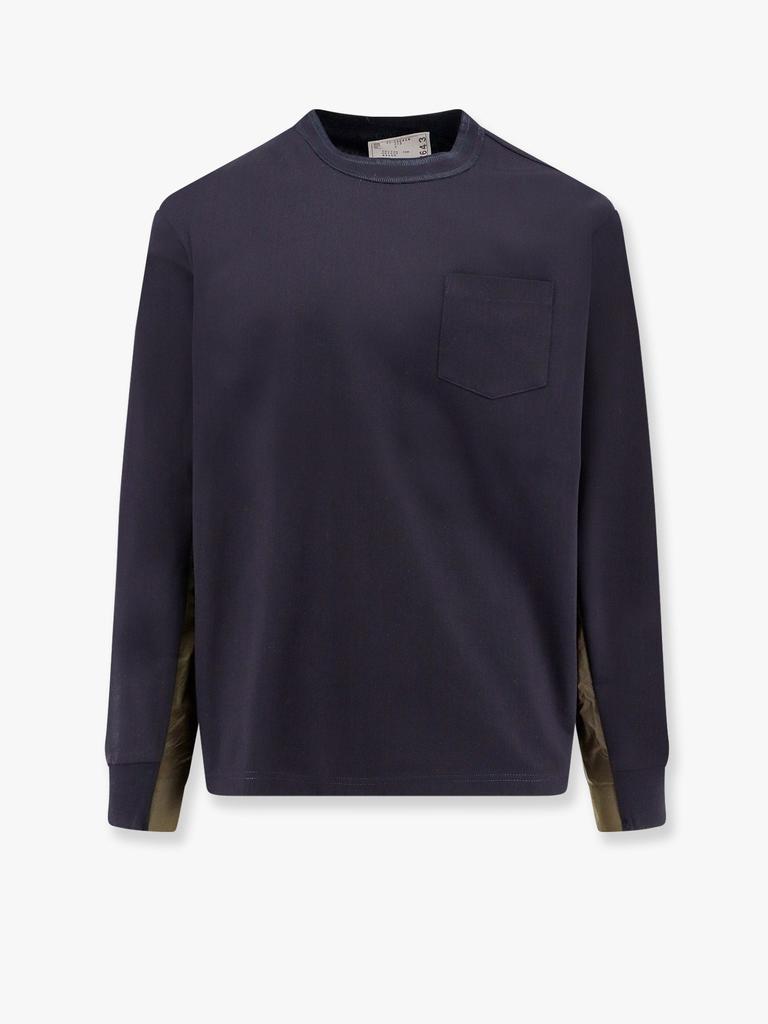 Sacai Cotton t-shirt with nylon insert
