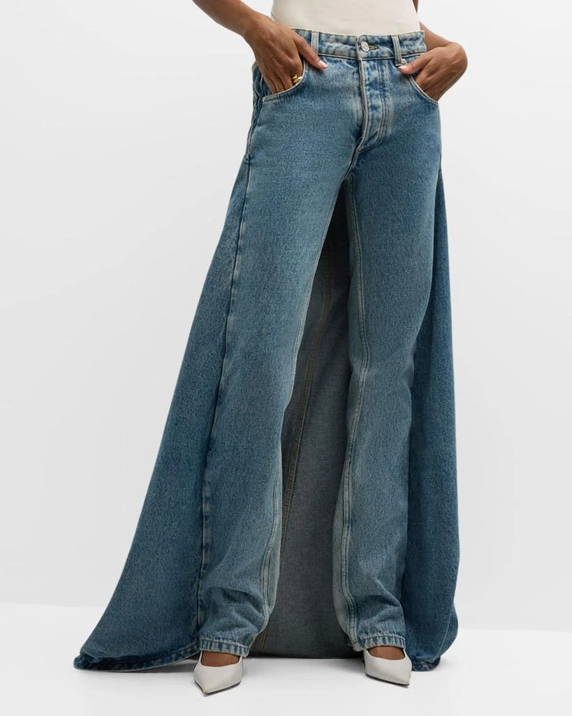 Jean Paul Gaultier Low-Rise Denim Fishtail Jeans 2