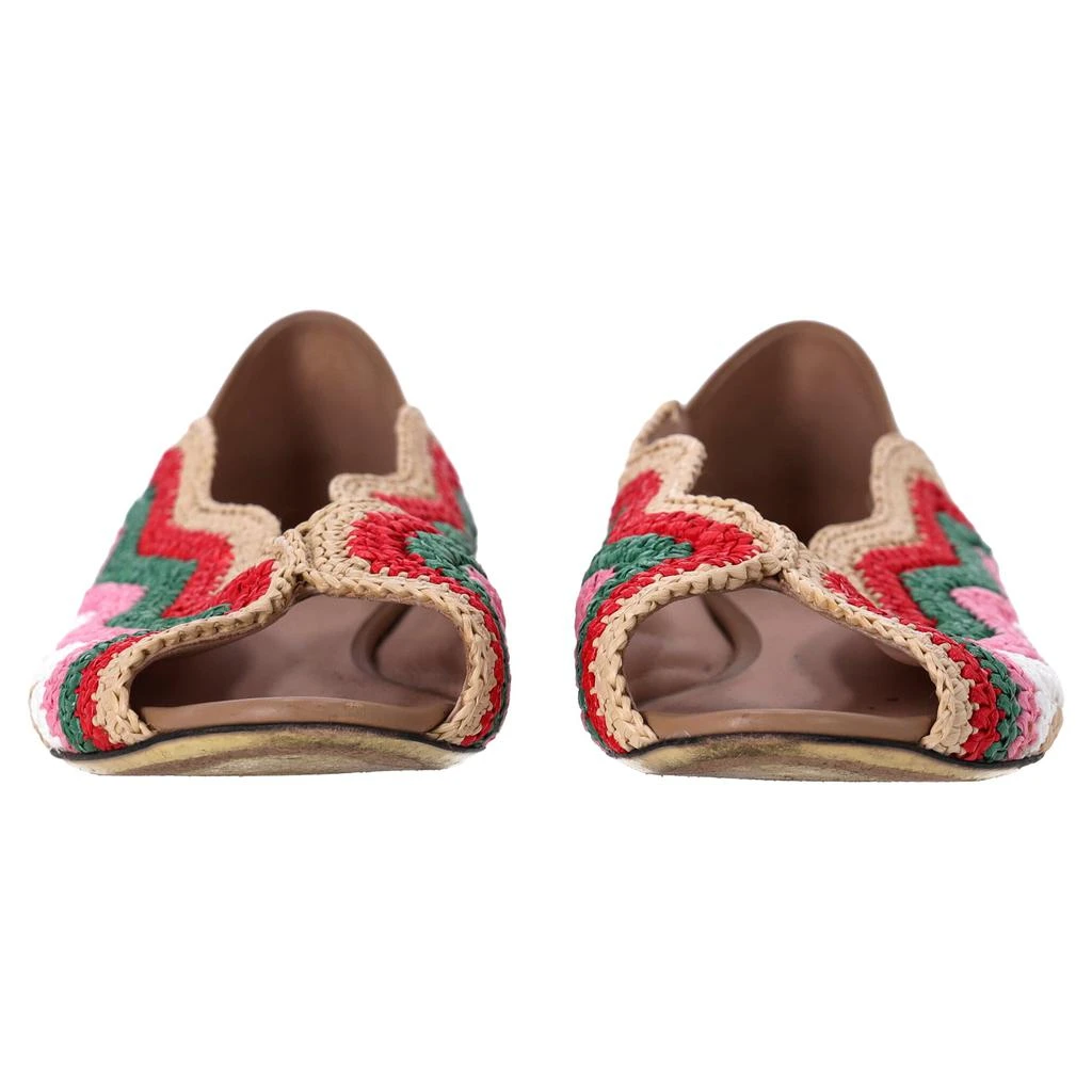 Fendi Chameleon Waves Flats in Multicolor Raffia 3
