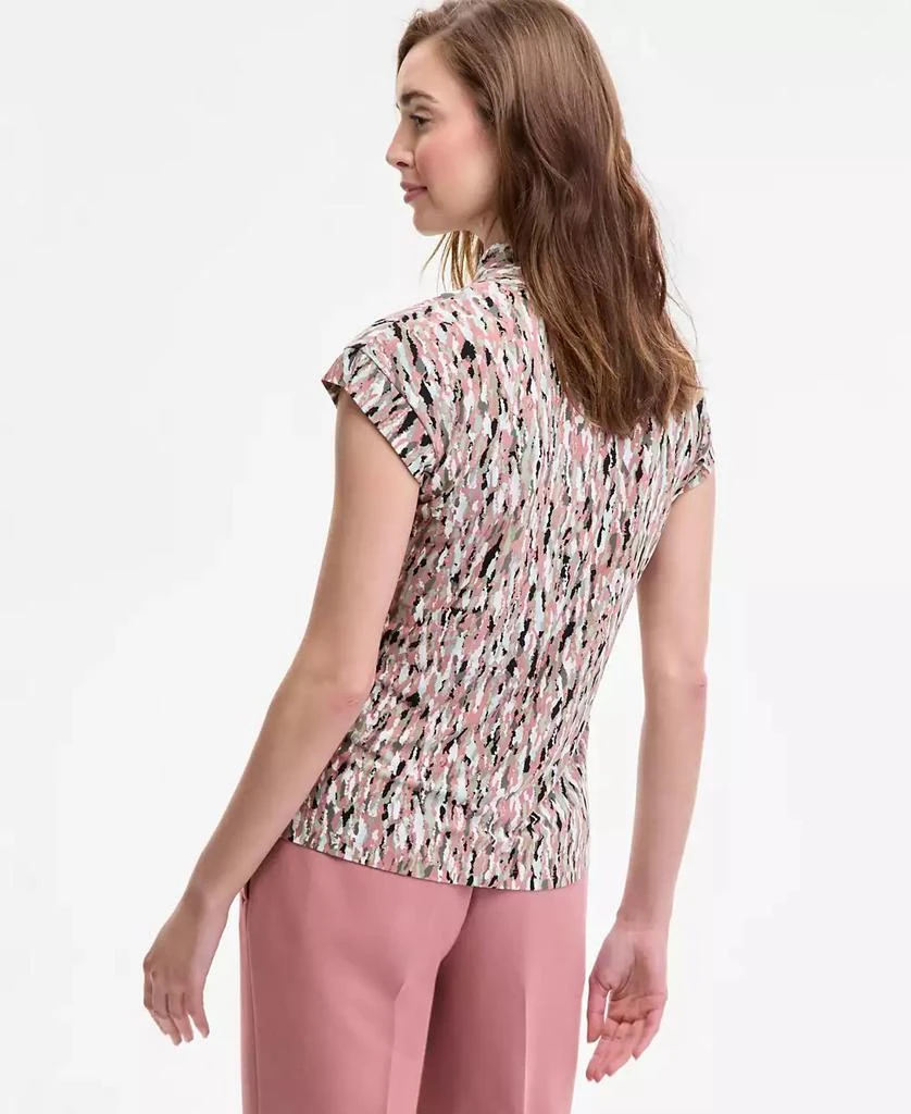 Kasper Women's Printed V-Neck Cap-Sleeve Blouse, Regular & Petite 4