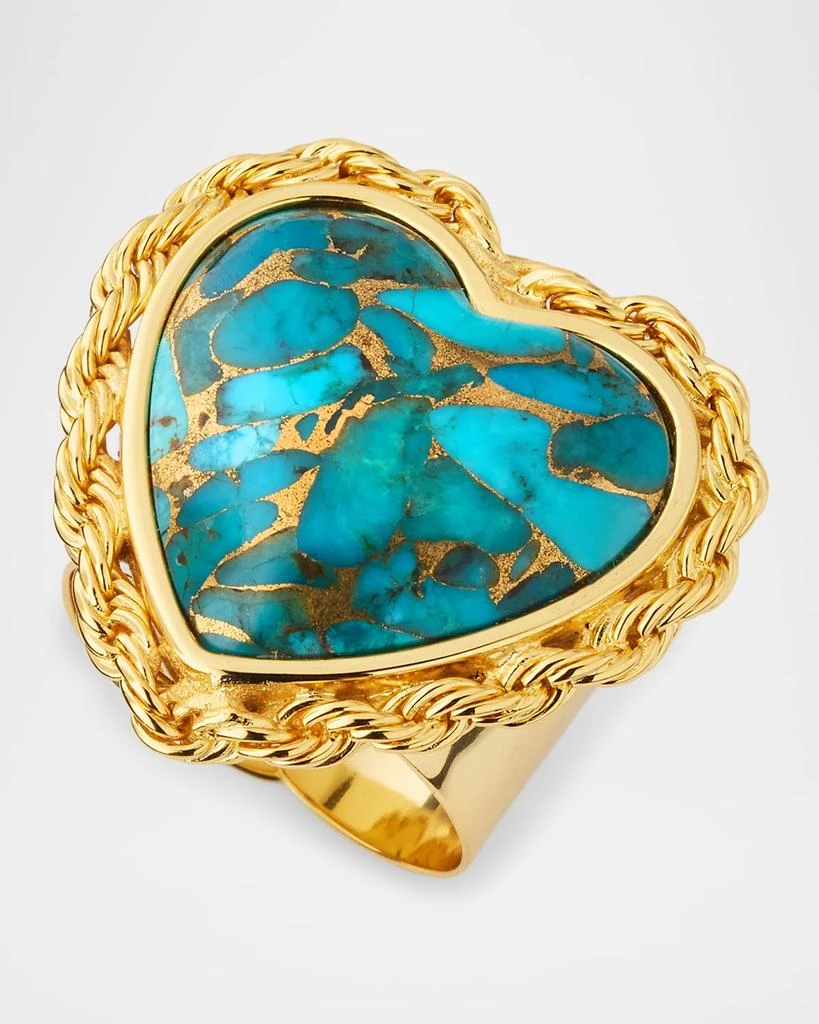 NEST Jewelry Turquoise Heart Rope Chain Statement Ring 3