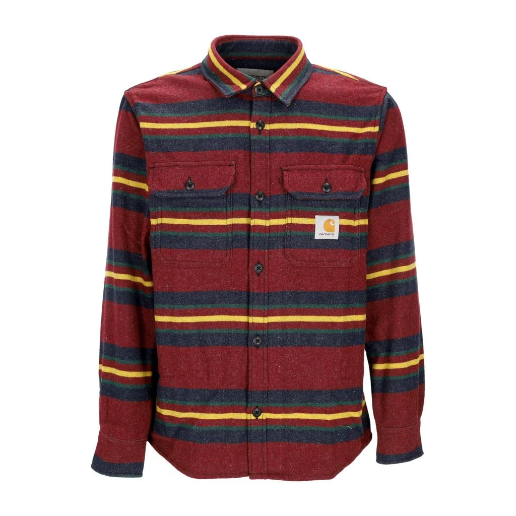 Carhartt WIP Oregon Shirt Jacket Starco Stripe/burgundy Men's Long Sleeve Shirt 1