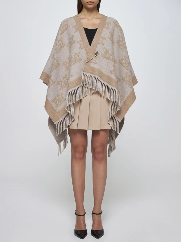 Max Mara Frine Safety-pin Wool Poncho 2