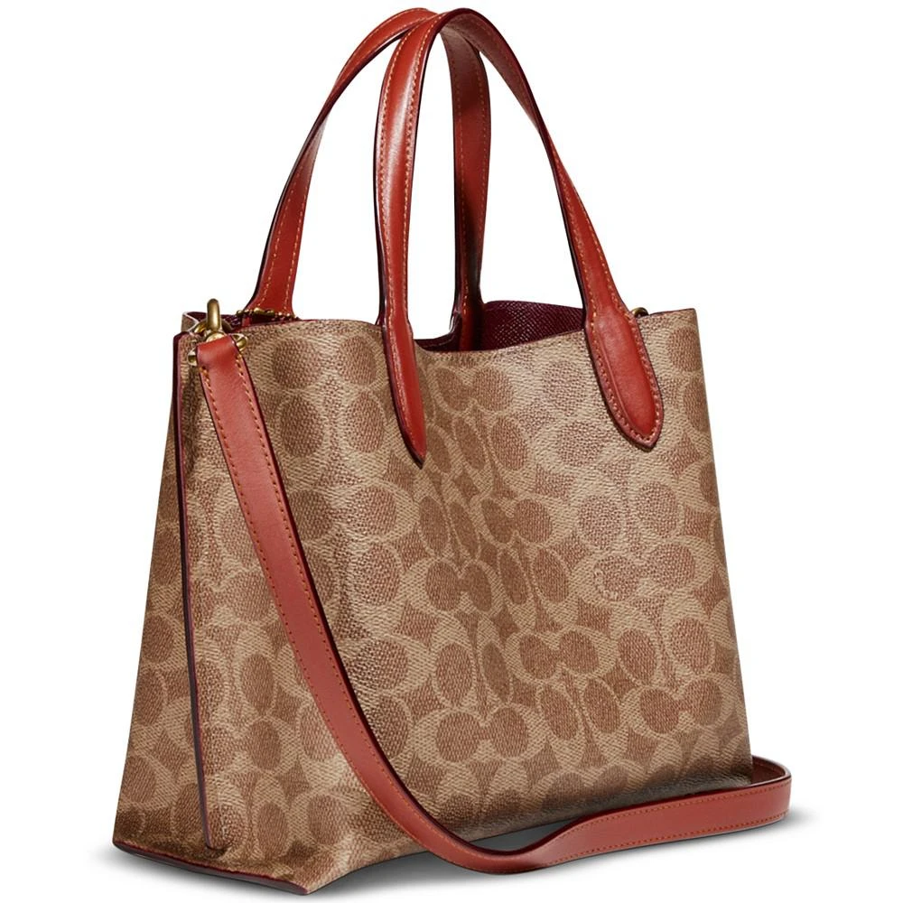 COACH Signature Coated Canvas Willow Tote 24 with Convertible Straps 5