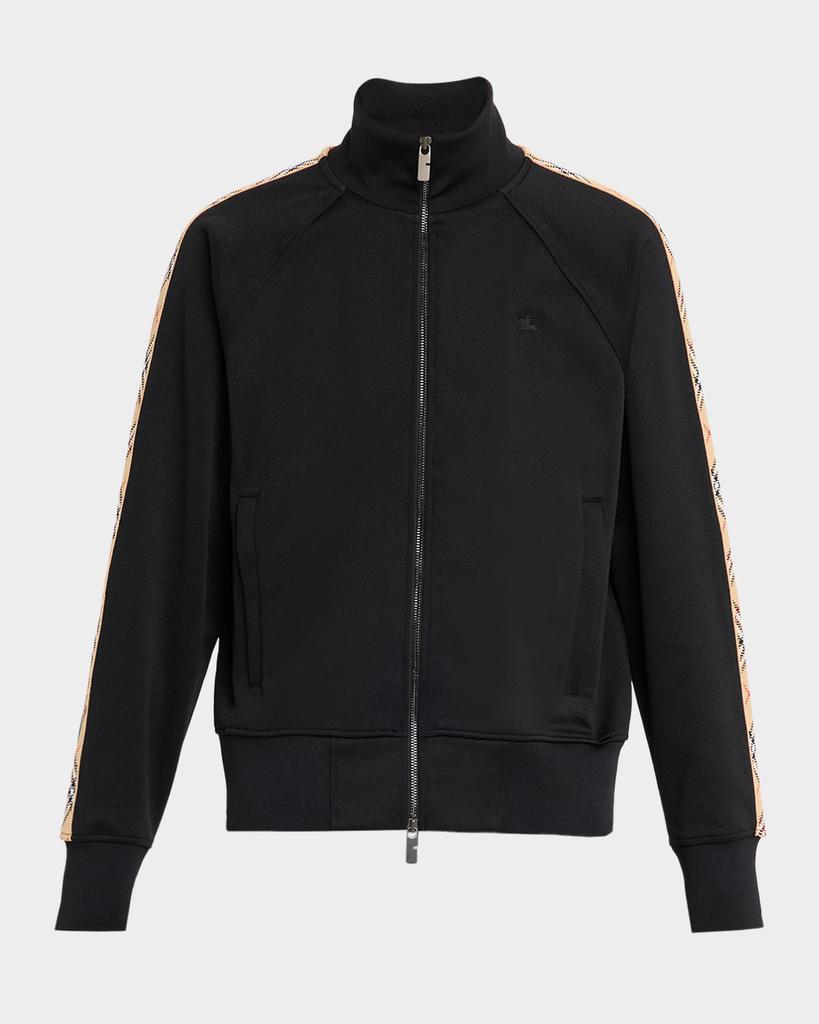 Shop Check-Pattern Hooded Zip-Up Polyamide Jacket on Sale at