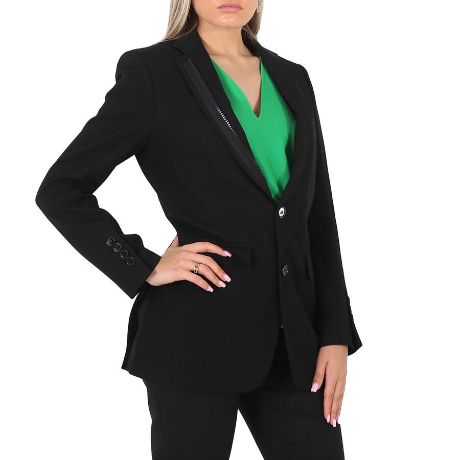 Burberry Ladies Black Tailored Single-Breasted Blazer Jacket