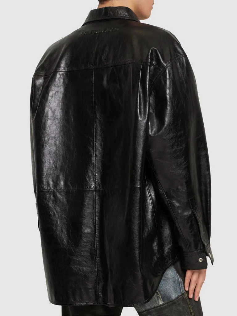 ACNE STUDIOS Letar Shiny Nappa Leather Shirt Jacket 2