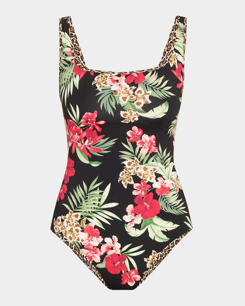 Tommy Bahama Lily Cat Reversible Tank One-Piece Swimsuit 1