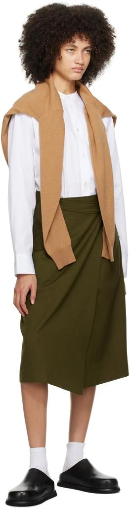 6397 Khaki Wrap Midi Skirt 4