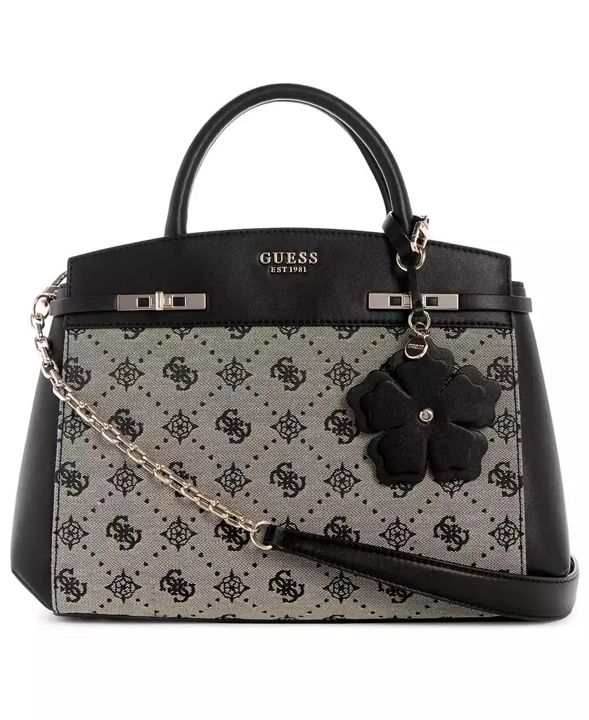 GUESS Melinda Logo Medium Tri Comp Satchel Bag