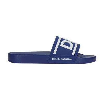 Dolce & Gabbana Rubber beachwear sliders with DG logo 1