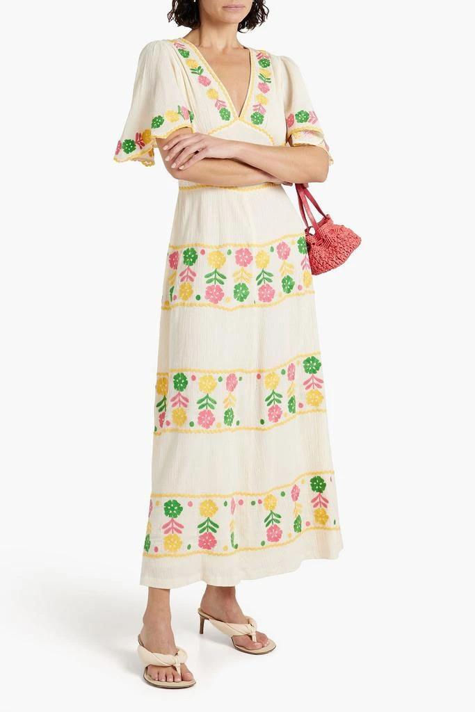 ANTIK BATIK Clemence embroidered cotton-gauze maxi dress 2