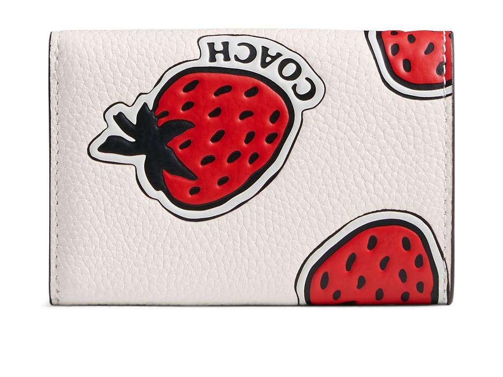 COACH Essential Mini Trifold Wallet with Strawberry Print